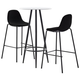 High table and stools set 3 pieces black fabric by vidaXL, Furniture sets for kitchens and dining rooms - Ref: Foro24-3051137...