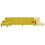 Sofá cama en forma de L terciopelo amarillo 271x140x70 cm de vidaXL, Sofás - Ref: Foro24-3157225, Precio: 435,19 €, Descuento: %