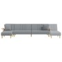 L-förmiges Schlafsofa aus hellgrauem Stoff, 279 x 140 x 70 cm von vidaXL, Sofas - Ref: Foro24-3157238, Preis: 411,96 €, Rabat...