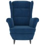 Sillón de terciopelo azul de vidaXL, Sillones - Ref: Foro24-324058, Precio: 225,33 €, Descuento: %