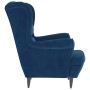 Sillón de terciopelo azul de vidaXL, Sillones - Ref: Foro24-324058, Precio: 225,33 €, Descuento: %