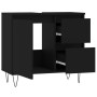 Armario de baño madera contrachapada negro 65x33x60 cm de vidaXL, Tocadores de baño - Ref: Foro24-831605, Precio: 57,39 €, De...