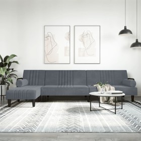 L-förmiges Schlafsofa aus dunkelgrauem Samt, 260 x 140 x 70 cm von vidaXL, Sofas - Ref: Foro24-3157243, Preis: 385,80 €, Raba...