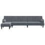 L-förmiges Schlafsofa aus dunkelgrauem Samt, 260 x 140 x 70 cm von vidaXL, Sofas - Ref: Foro24-3157243, Preis: 385,26 €, Raba...