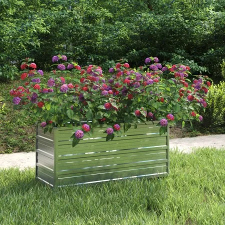 Silver galvanized steel flower bed 100x40x45 cm by vidaXL, Pots and planters - Ref: Foro24-316897, Price: 31,64 €, Discount: %