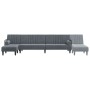 L-förmiges Schlafsofa aus dunkelgrauem Samt, 260 x 140 x 70 cm von vidaXL, Sofas - Ref: Foro24-3157243, Preis: 385,26 €, Raba...