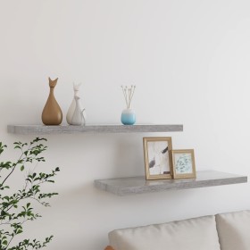 Floating wall shelf 2 pcs MDF concrete gray 80x23.5x3.8 cm by vidaXL, Shelves and shelves - Ref: Foro24-326601, Price: 28,99 ...