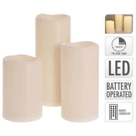 Ambiance LED candle set 3 pieces with remote control by Ambiance, Candles - Ref: Foro24-439724, Price: 28,58 €, Discount: %