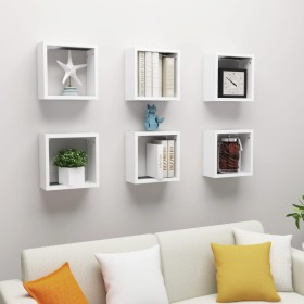 Cube wall shelves 6 units white 30x15x30 cm by vidaXL, Shelves and shelves - Ref: Foro24-807000, Price: 49,25 €, Discount: %