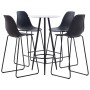 5-piece black plastic high table and stools set by vidaXL, Furniture sets for kitchens and dining rooms - Ref: Foro24-279761,...