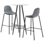 High table and stools set 3 pieces light gray fabric by vidaXL, Furniture sets for kitchens and dining rooms - Ref: Foro24-27...