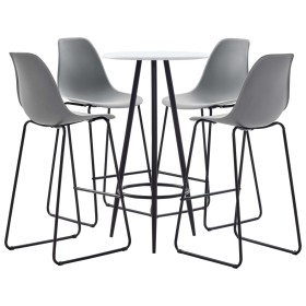 5-piece gray plastic high table and stools set by vidaXL, Furniture sets for kitchens and dining rooms - Ref: Foro24-279763, ...