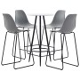 5-piece gray plastic high table and stools set by vidaXL, Furniture sets for kitchens and dining rooms - Ref: Foro24-279763, ...