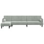 L-förmiges Schlafsofa aus hellgrauem Samt, 260 x 140 x 70 cm von vidaXL, Sofas - Ref: Foro24-3157242, Preis: 385,26 €, Rabatt: %