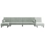 L-förmiges Schlafsofa aus hellgrauem Samt, 260 x 140 x 70 cm von vidaXL, Sofas - Ref: Foro24-3157242, Preis: 385,26 €, Rabatt: %