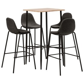 High table and kitchen stools set 5 pieces dark gray fabric by vidaXL, Furniture sets for kitchens and dining rooms - Ref: Fo...