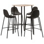 High table and kitchen stools set 5 pieces dark gray fabric by vidaXL, Furniture sets for kitchens and dining rooms - Ref: Fo...