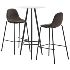 High table and stools set 3 pieces dark gray fabric by vidaXL, Furniture sets for kitchens and dining rooms - Ref: Foro24-305...