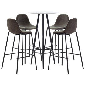 Juego de mesa alta y taburetes 5 piezas tela gris oscuro de vidaXL, muebles para cocinas y comedores - Ref: Foro24-3051134, P...