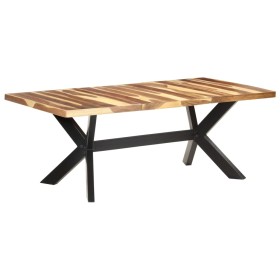 Solid wood dining table with honey finish 200x100x75 cm by vidaXL, Kitchen and dining tables - Ref: Foro24-321549, Price: 465...