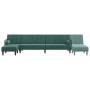 L-förmiges Schlafsofa aus dunkelgrünem Samt, 260 x 140 x 70 cm von vidaXL, Sofas - Ref: Foro24-3157244, Preis: 375,99 €, Raba...