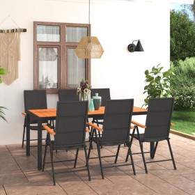 7-piece black and brown garden dining set by vidaXL, Garden sets - Ref: Foro24-3060080, Price: 720,71 €, Discount: %