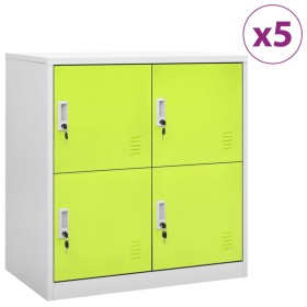 Locker cabinets 5 units of gray and green steel 90x45x92.5 cm by vidaXL, Lockers and storage cabinets - Ref: Foro24-3095230, ...