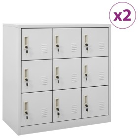 Locker cabinets 2 units of light gray steel 90x45x92.5 cm by vidaXL, Lockers and storage cabinets - Ref: Foro24-3095239, Pric...