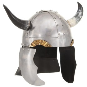 Wikinger Fantasy Helm LARP silber Stahl von vidaXL, Sammelwaffen - Ref: Foro24-286205, Preis: 69,82 €, Rabatt: %