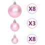 65-teiliges Weihnachtsornament-Set in Rosa/Rot/Weiß von vidaXL, Festliche Dekorationen - Ref: Foro24-330087, Preis: 40,99 €, ...