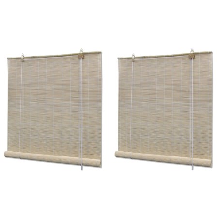 Estor enrollable de bambú natural 2 unidades 120x160 cm de vidaXL, Persianas y estores - Ref: Foro24-278742, Precio: 40,80 €,...