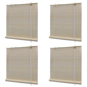 Estor enrollable de bambú natural 4 unidades 120x160 cm de vidaXL, Persianas y estores - Ref: Foro24-278743, Precio: 74,54 €,...