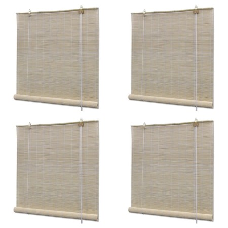 Natural bamboo roller blind 4 units 120x160 cm by vidaXL, Blinds and blinds - Ref: Foro24-278743, Price: 74,63 €, Discount: %