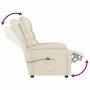 Sillón reclinable eléctrico de cuero sintético crema de vidaXL, Sillones - Ref: Foro24-3073671, Precio: 219,46 €, Descuento: %