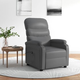 Sillón reclinable eléctrico de cuero sintético gris de vidaXL, Sillones - Ref: Foro24-3073673, Precio: 208,63 €, Descuento: %