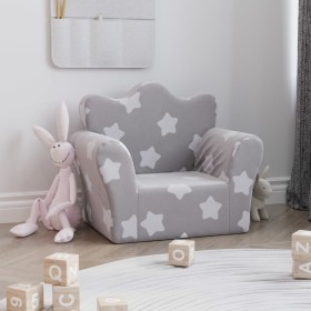 Light gray soft plush children's sofa with stars by vidaXL, Baby and Toddler Furniture - Ref: Foro24-341857, Price: 31,99 €, ...