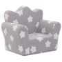 Sofá para niños felpa suave gris claro con estrellas de vidaXL, Mobiliario para bebés y niños pequeños - Ref: Foro24-341857, ...