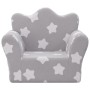 Sofá para niños felpa suave gris claro con estrellas de vidaXL, Mobiliario para bebés y niños pequeños - Ref: Foro24-341857, ...