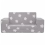 Sofá cama infantil 2 plazas felpa suave gris claro estrellas de vidaXL, Mobiliario para bebés y niños pequeños - Ref: Foro24-...