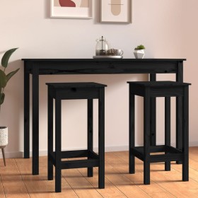 High stools 2 units solid black pine wood 40x40x78 cm by vidaXL, dining chairs - Ref: Foro24-822141, Price: 95,99 €, Discount: %