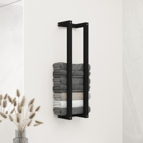 Solid black pine wood towel rack 23x18x90 cm by vidaXL, Towel racks - Ref: Foro24-822401, Price: 39,99 €, Discount: %