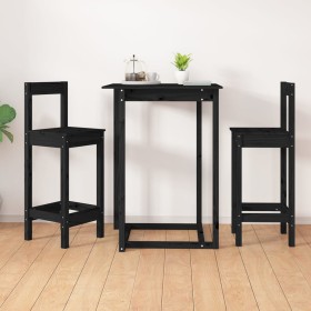 High stools 2 pcs solid black pine wood 40x41.5x112 cm by vidaXL, dining chairs - Ref: Foro24-822146, Price: 85,99 €, Discoun...