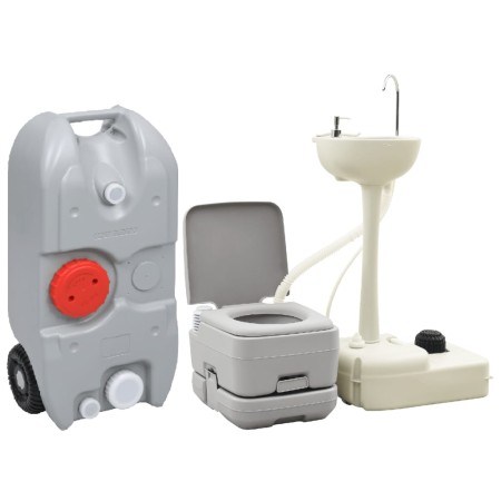 Toilet set with sink and portable water tank for camping by vidaXL, Camping and hiking - Ref: Foro24-3154906, Price: 301,34 €...