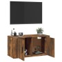 Smoked oak wall TV cabinet 80x34.5x40 cm by vidaXL, TV Furniture - Ref: Foro24-816629, Price: 53,19 €, Discount: %