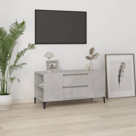 TV stand made of gray concrete plywood 102x44.5x50 cm by vidaXL, TV Furniture - Ref: Foro24-819608, Price: 80,56 €, Discount: %