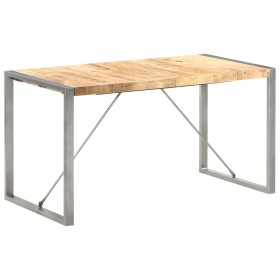 Solid rough mango wood dining table 140x70x75 cm by vidaXL, Kitchen and dining tables - Ref: Foro24-321562, Price: 227,04 €, ...