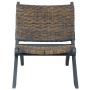 Stuhl aus natürlichem Kubu-Rattan und massivem grauem Mahagoniholz von vidaXL, Sessel - Ref: Foro24-285801, Preis: 147,99 €, ...