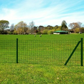 Euro fence set, green steel, 25x1.5 m by vidaXL, fence panels - Ref: Foro24-140571, Price: 268,80 €, Discount: %