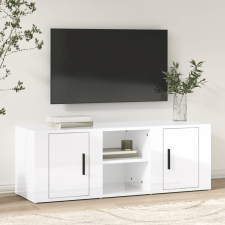 Hochglanzweißer TV-Schrank aus Sperrholz, 100 x 31,5 x 35 cm von vidaXL, TV-Möbel - Ref: Foro24-819430, Preis: 53,07 €, Rabat...