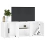 Glossy white plywood TV cabinet 100x31.5x35 cm by vidaXL, TV Furniture - Ref: Foro24-819430, Price: 56,18 €, Discount: %